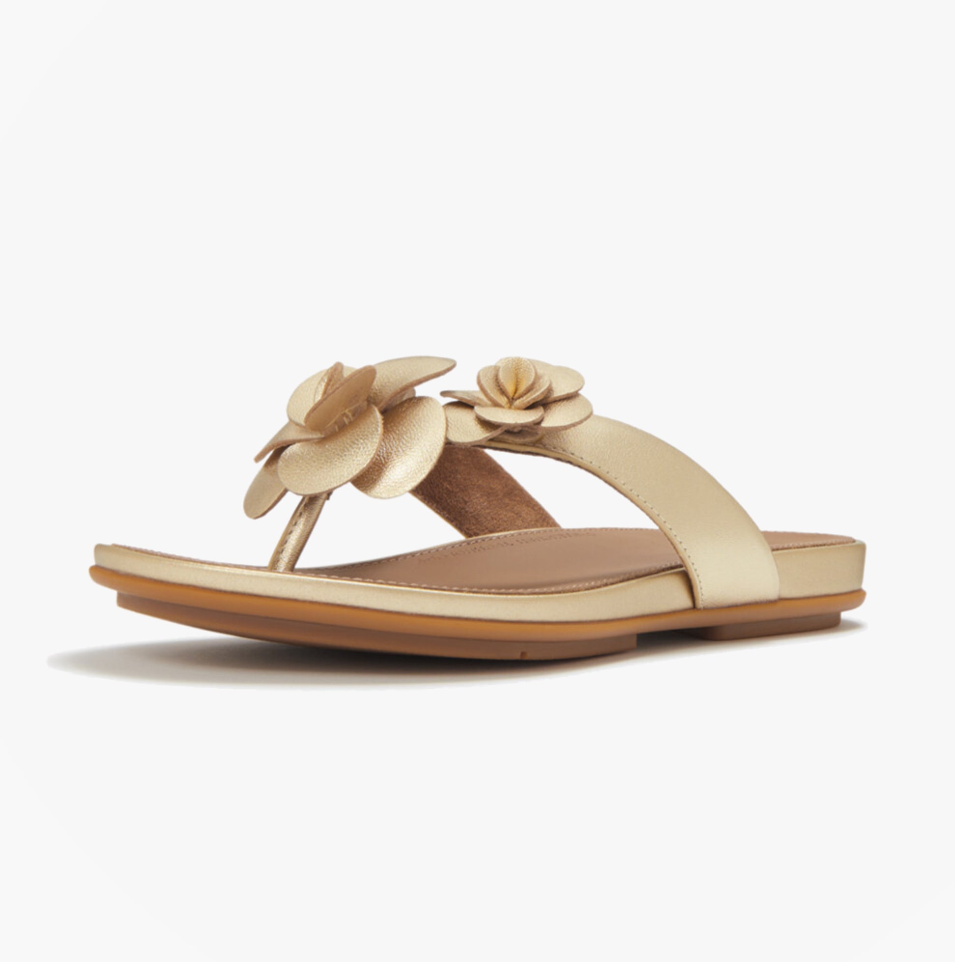 FitFlop GRACIE FLOWER Womens Toe-Post Sandals Platino