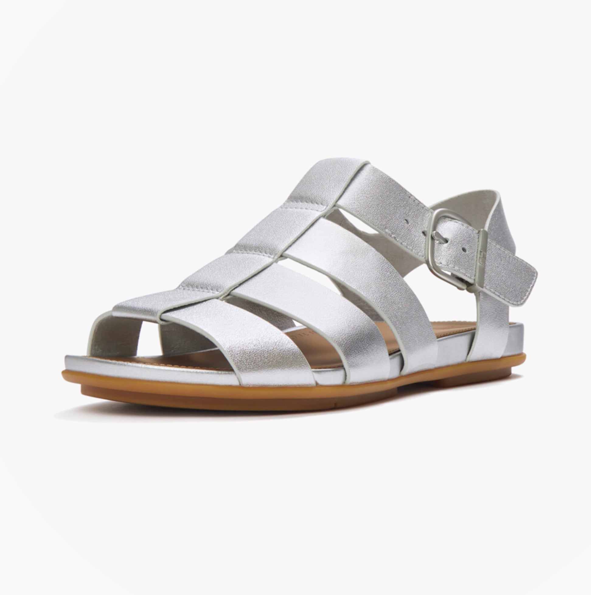 FitFlop GRACIE LEATHER Womens Ankle Strap Sandals Silver