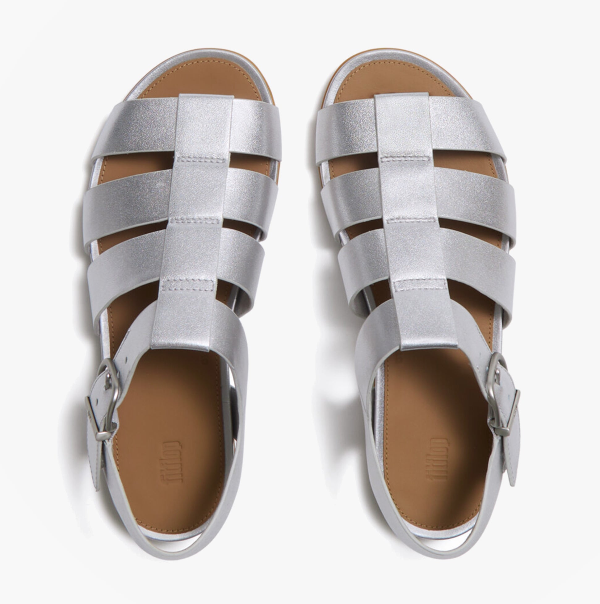 FitFlop GRACIE LEATHER Womens Ankle Strap Sandals Silver