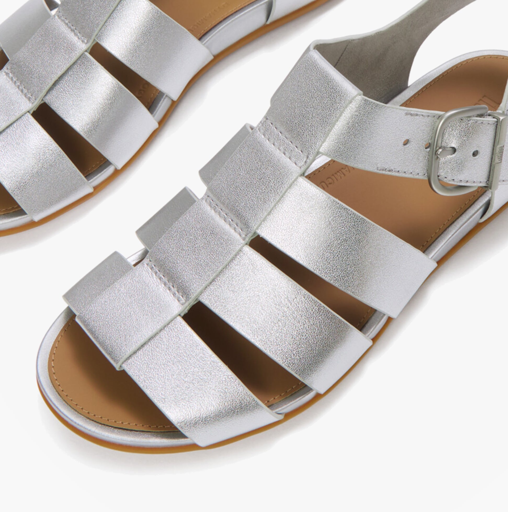 FitFlop GRACIE LEATHER Womens Ankle Strap Sandals Silver