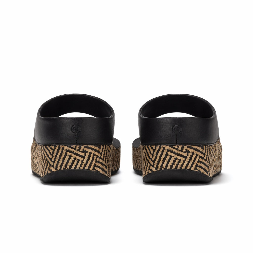 FitFlop LULU LUX GRAPHIC Womens Toe-Post Sandals Black