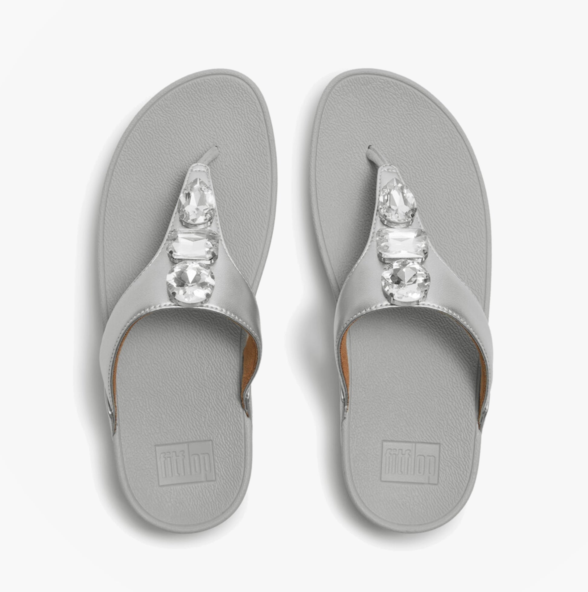 FitFlop LULU ULTRA Womens Toe-Post Sandals Silver