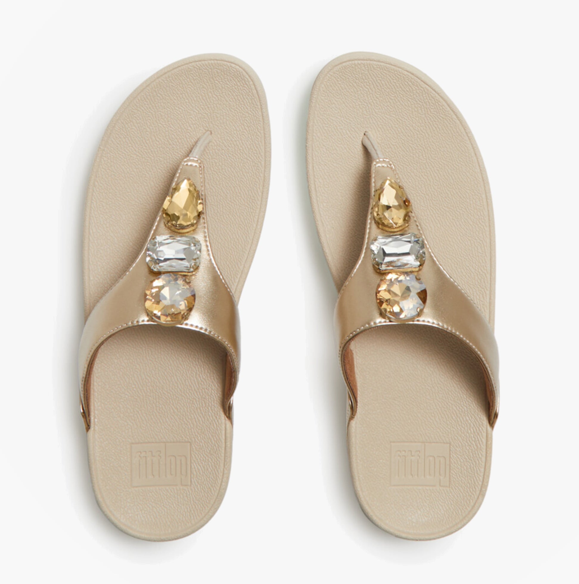 FitFlop LULU ULTRA Womens Toe-Post Sandals Platino
