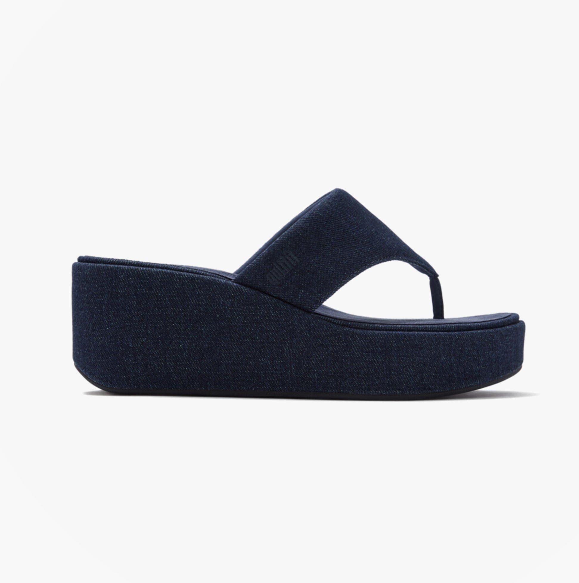 FitFlop PLATFFORMS DENIM Womens Toe-Post Sandals Dark Denim