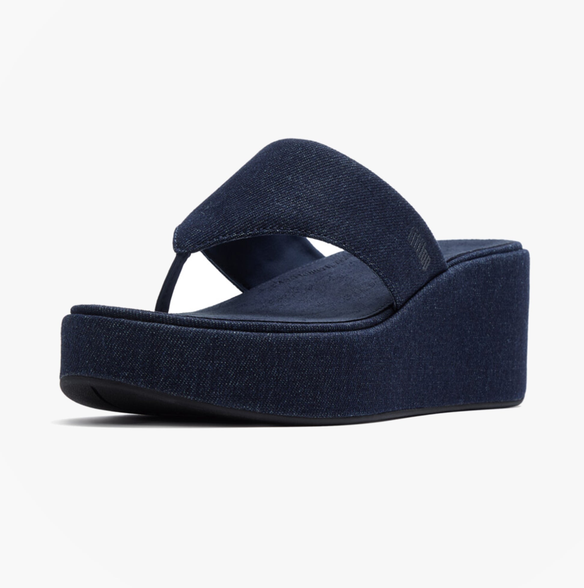 FitFlop PLATFFORMS DENIM Womens Toe-Post Sandals Dark Denim