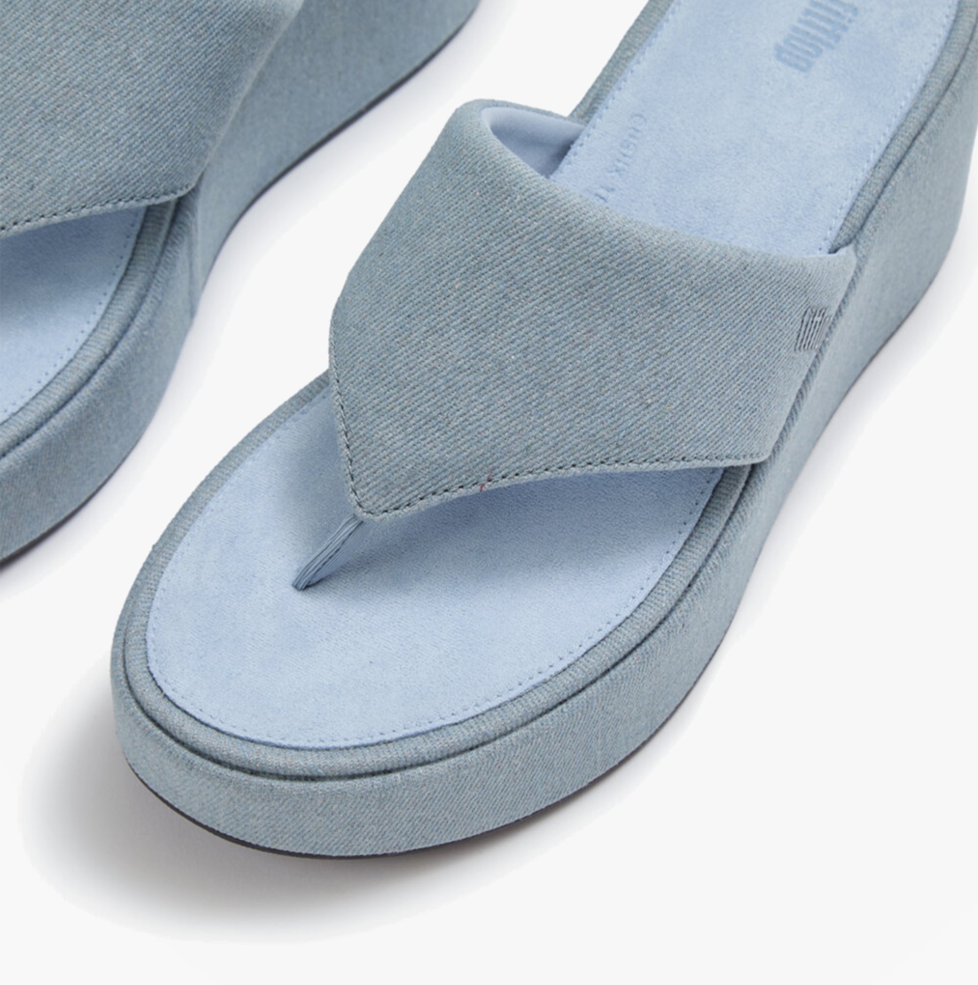 FitFlop PLATFFORMS DENIM Womens Toe-Post Sandals Light Denim