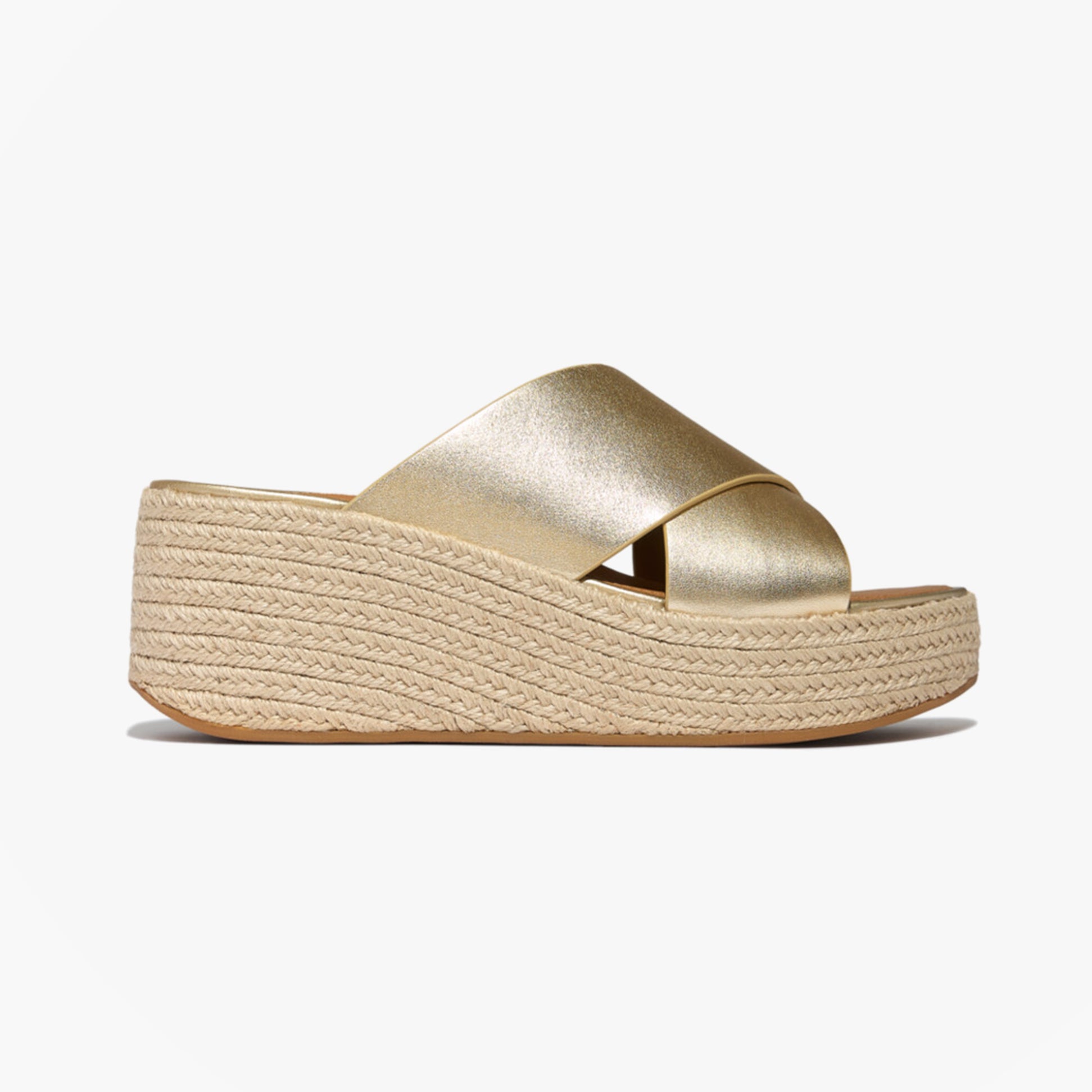 FitFlop PLATFFORMS ESPADRILLES Womens Mules Sandals Platino