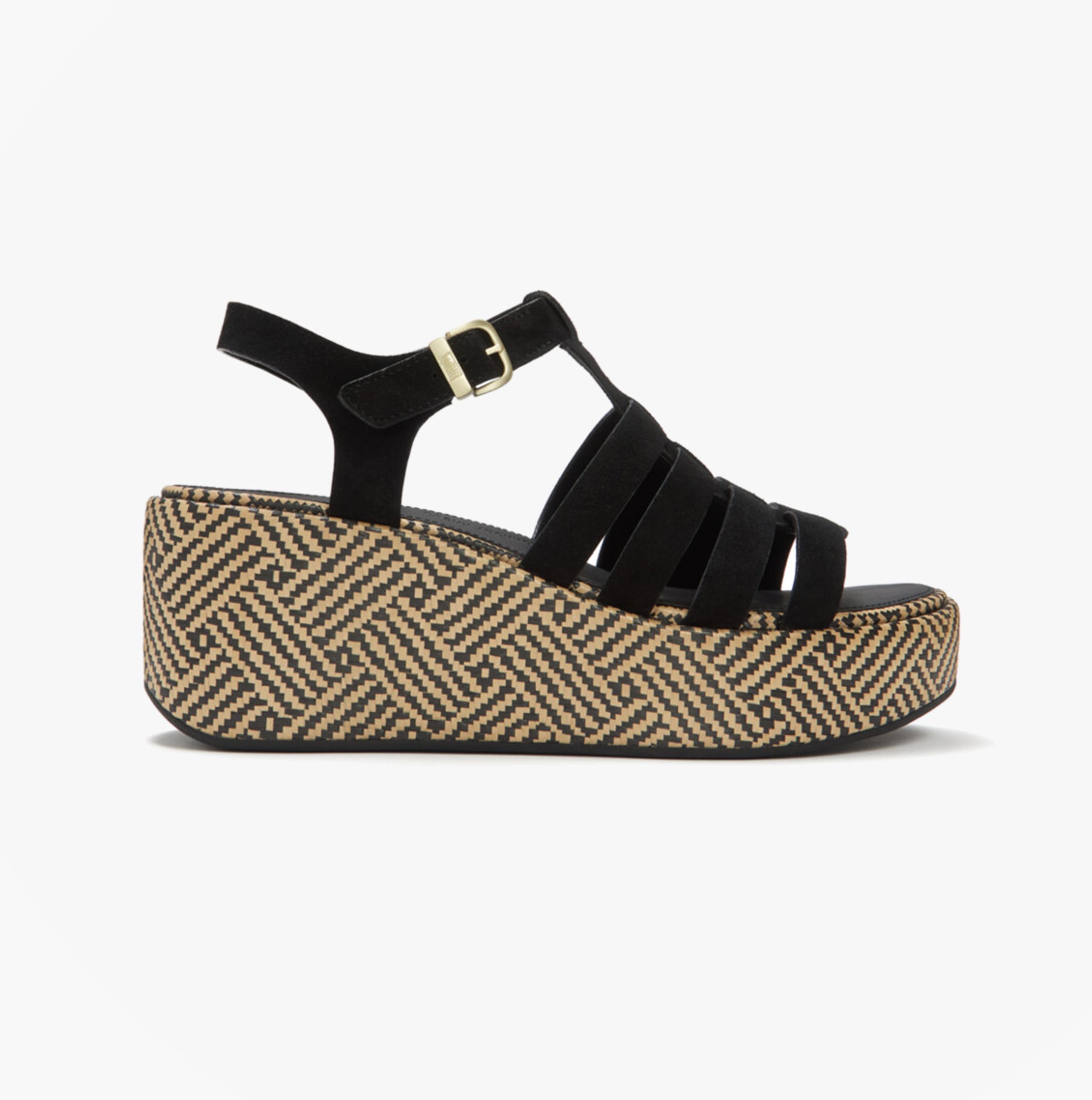 FitFlop PLATFFORMS GRAPHIC Womens Wedge Sandals Black