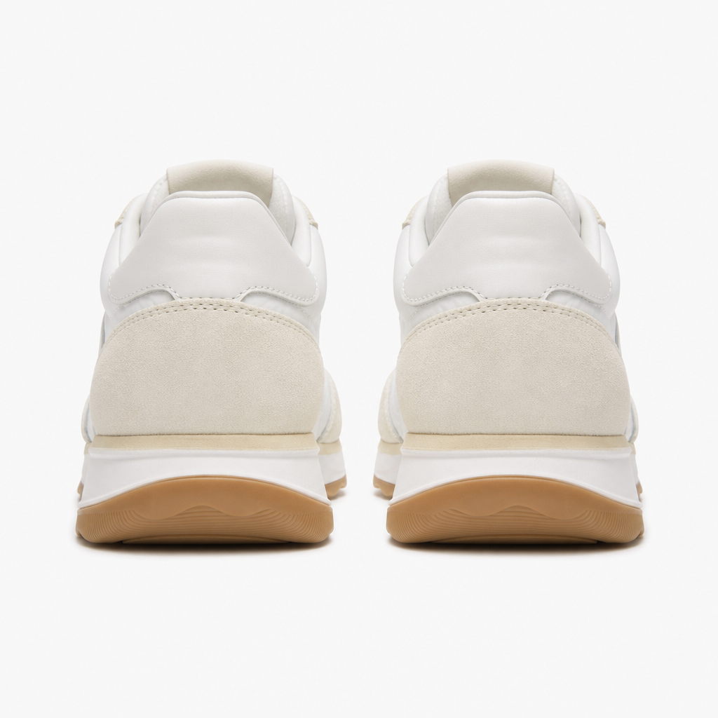 FitFlop RETRO-Q FF FABRIC/SUEDE Womens Casual Trainers Urban White Mix