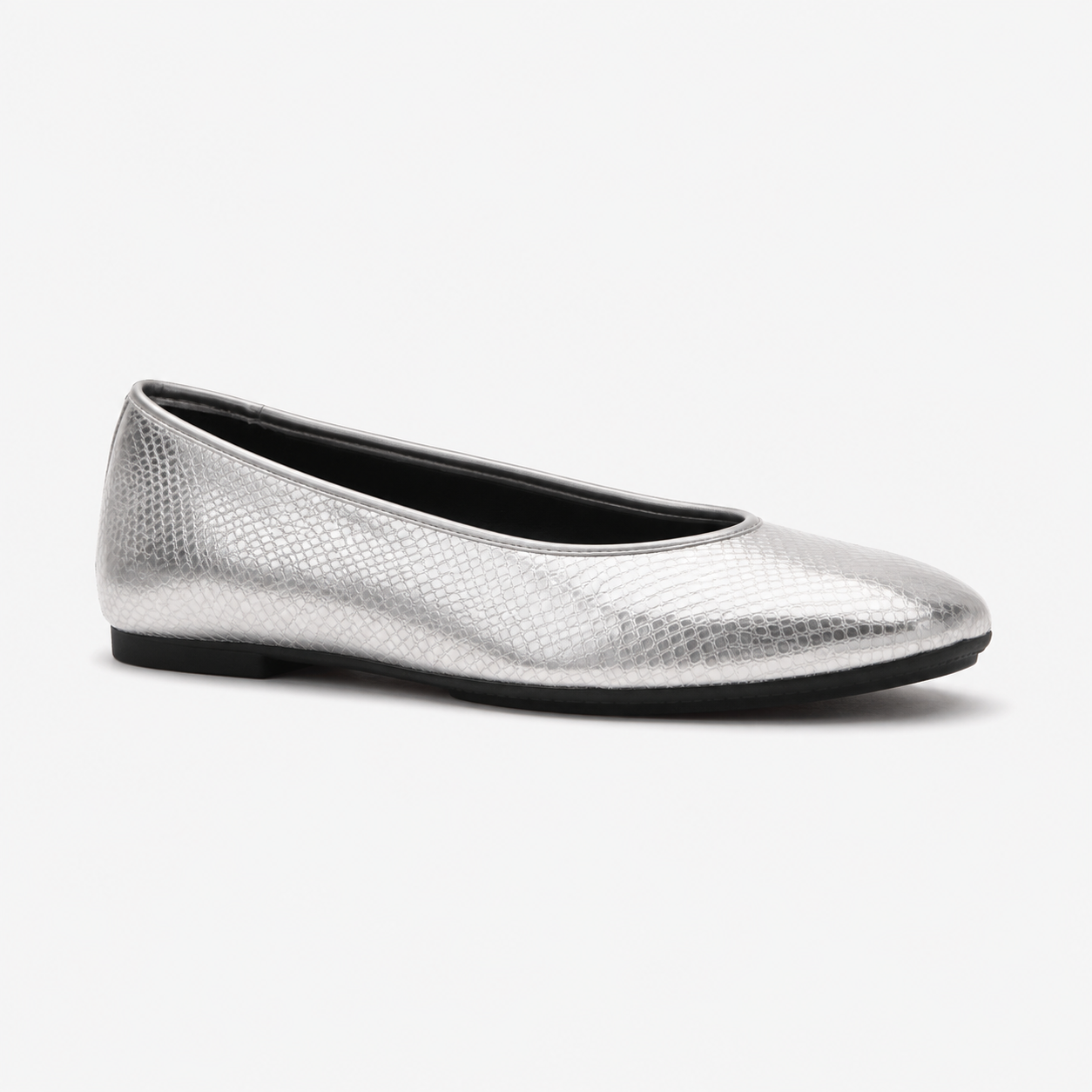 FitFlop DELICATO SNAKE METALLIC Womens Ballerina Shoes Silver