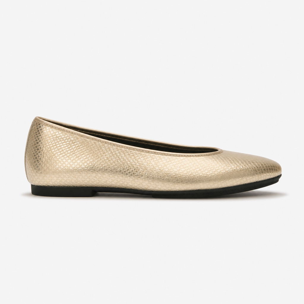 FitFlop DELICATO SNAKE METALLIC Womens Ballerina Shoes Platino