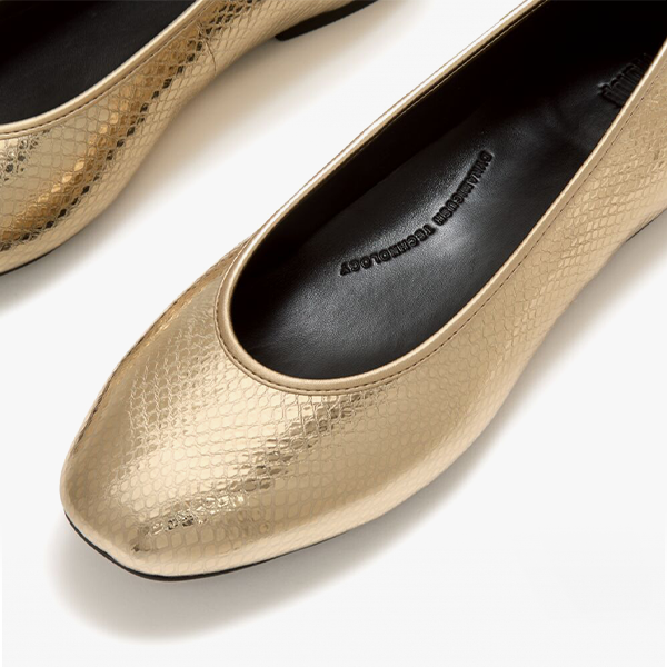 FitFlop DELICATO SNAKE METALLIC Womens Ballerina Shoes Platino