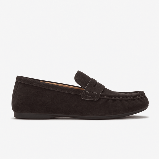 FitFlop DELICATO SUEDE Womens Loafer Shoes Chocolate Brown