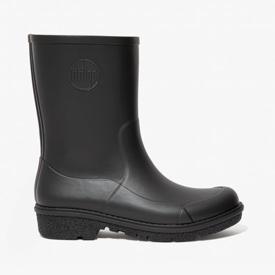 FitFlop WONDERWELLY SHORT Womens Rubber Wellington Boots All Black