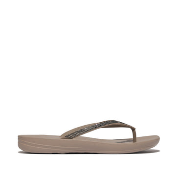 IQUSHION OMBRE SPARKLE Womens Flip Flops On Taupe/Pewter