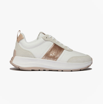 FitFlop F-MODE Womens Leather Trainers Urban White
