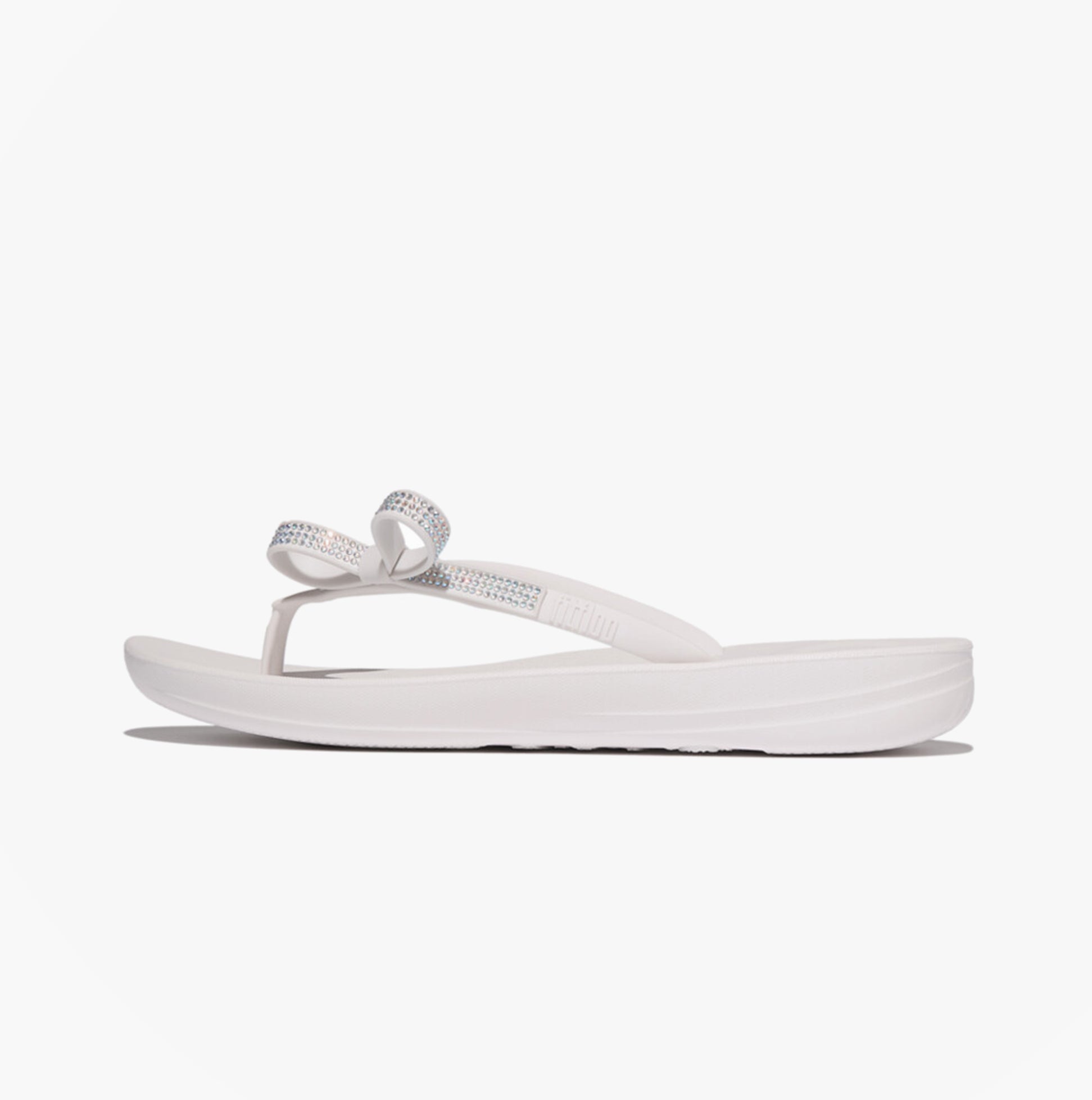 FitFlop IQUSHION GLITZ Womens Toe-Post Sandals Urban White