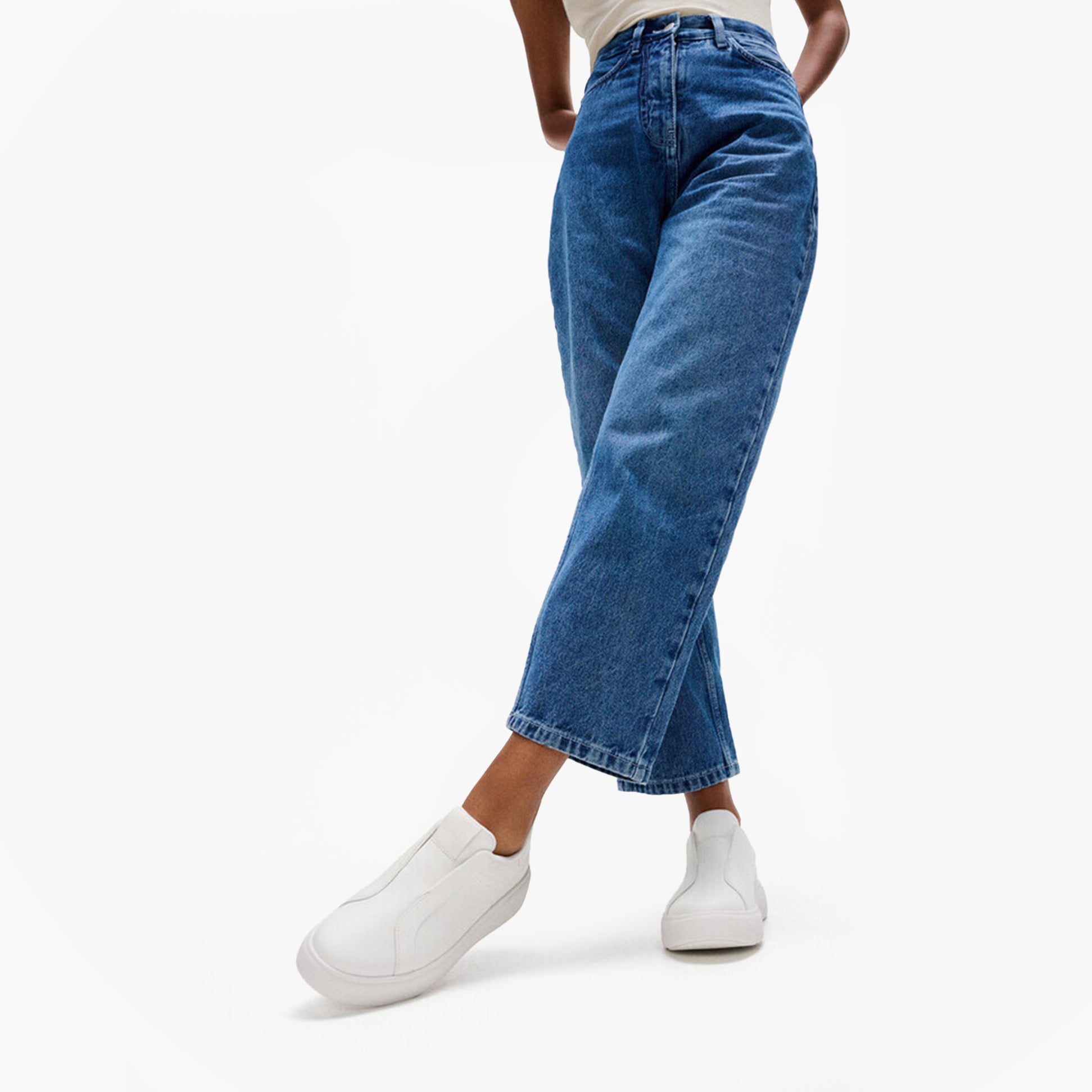 FitFlop 'Ready To Go' LEATHER LACELESS Ladies Sneakers Urban White