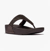 FitFlop LULU CRYSTAL EMBELLISHED Ladies Toe Post Sandals Metallic Chocolate Brown