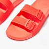 FitFlop iQUSHION TWO-BAR BUCKLE SLIDES Womens Neon Orange