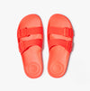 FitFlop iQUSHION TWO-BAR BUCKLE SLIDES Womens Neon Orange