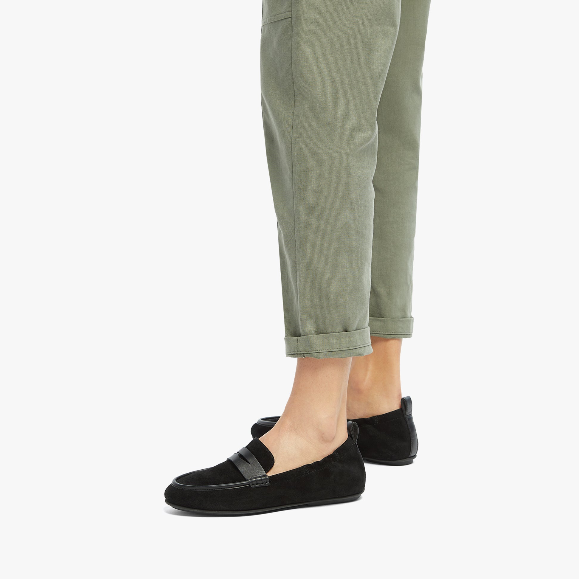 FitFlop ALLEGRO SUEDE Womens Penny Loafers All Black