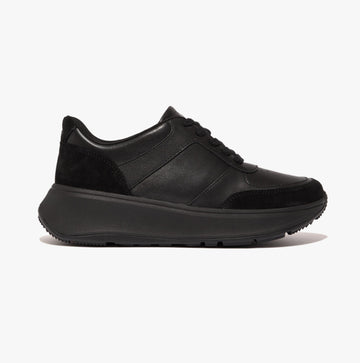 FitFlop F-MODE LEATHER/SUEDE FLATFORM Womens Trainers All Black