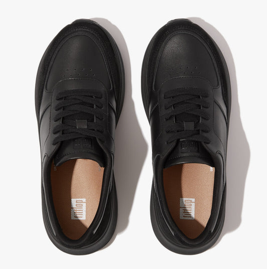FitFlop F-MODE LEATHER/SUEDE FLATFORM Womens Trainers All Black