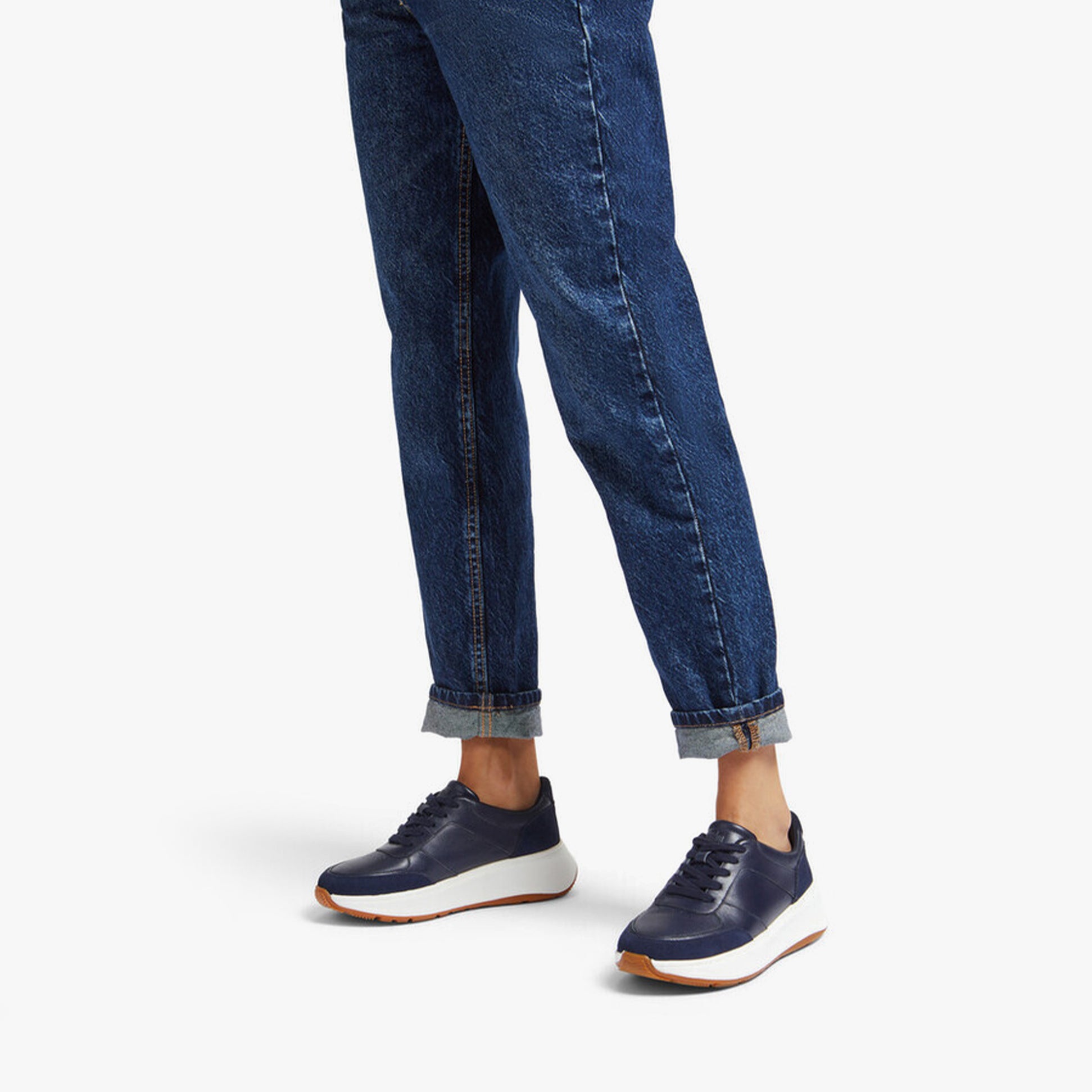 FitFlop F-MODE Womens Flatform Trainers Urban Midnight Navy