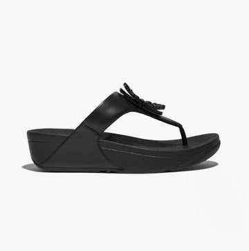 FitFlop LULU CRYSTAL Womens Toe-Post Sandals All Black