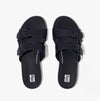 FitFlop GRACIE Womens Rubber-Buckle Leather Two-Bar Sliders Midnight Navy
