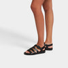 GRACIE RUBBER-BUCKLE Womens Fisherman Sandals All Black