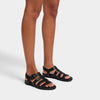 GRACIE RUBBER-BUCKLE Womens Fisherman Sandals All Black