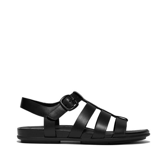 GRACIE RUBBER-BUCKLE Womens Fisherman Sandals All Black