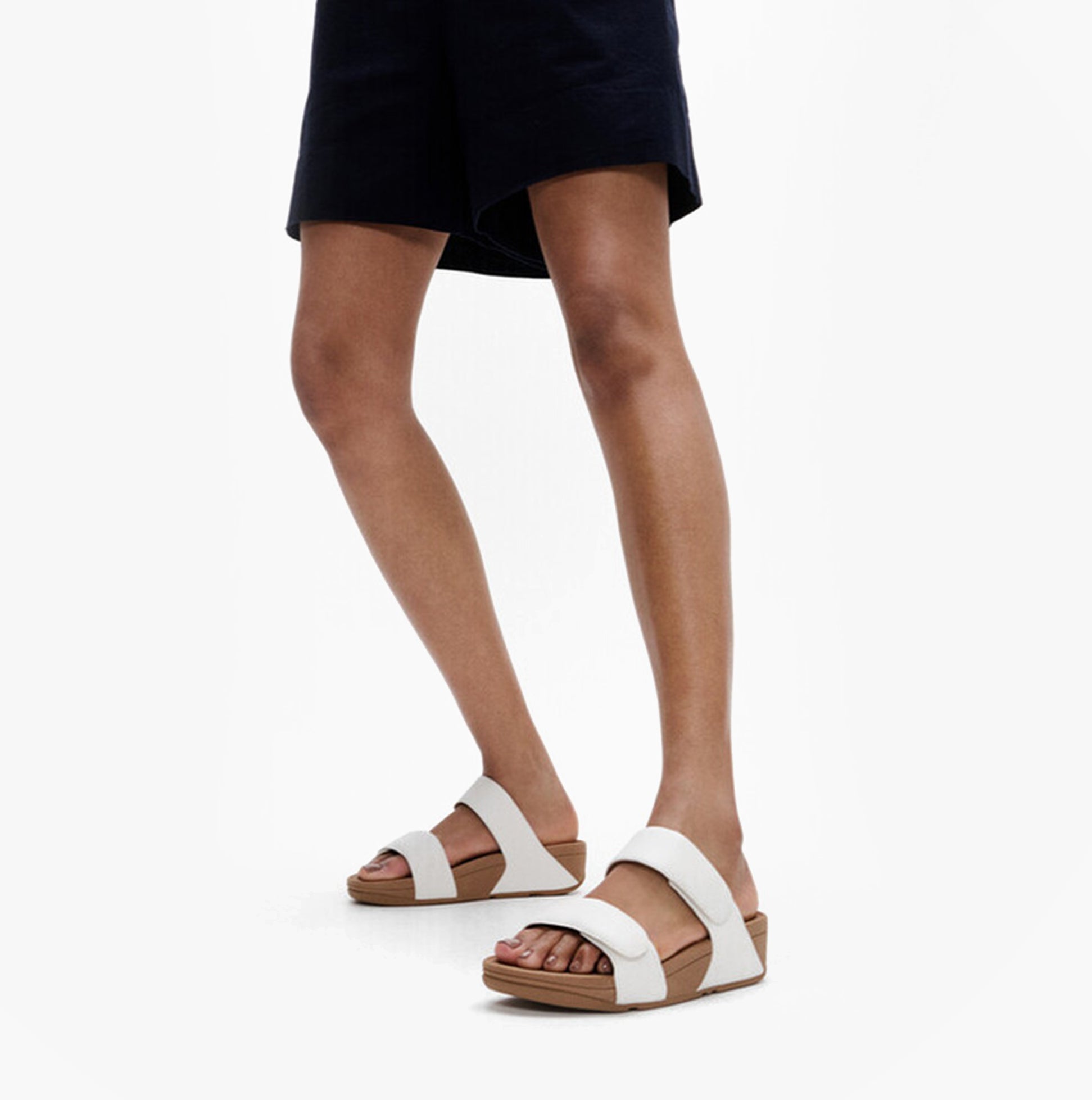 FitFlop LULU ADJUSTABLE Womens Slides Urban White