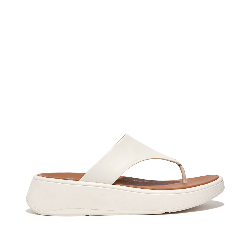 FitFlop F-MODE LEATHER FLATFORM Womens Toe Post Sandals Cream