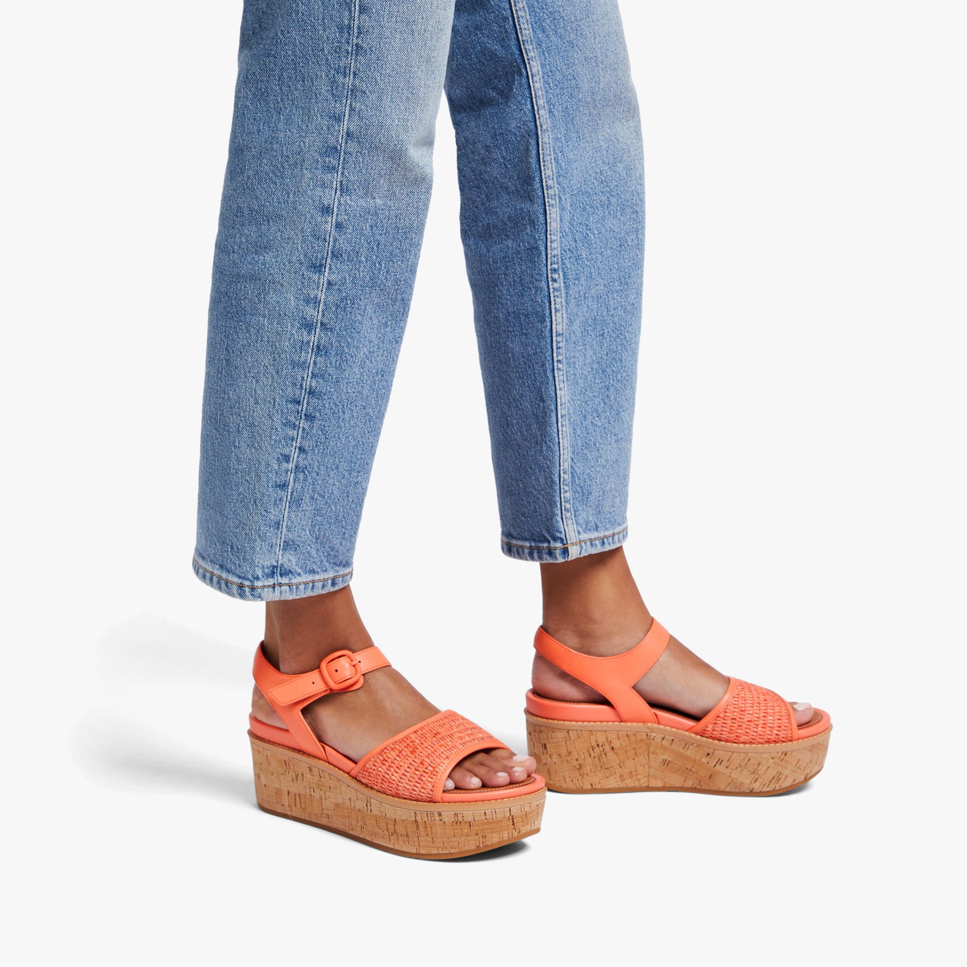 FitFlop ELOISE BACK-STRAP WEDGE Womens Sandals Sunshine Coral