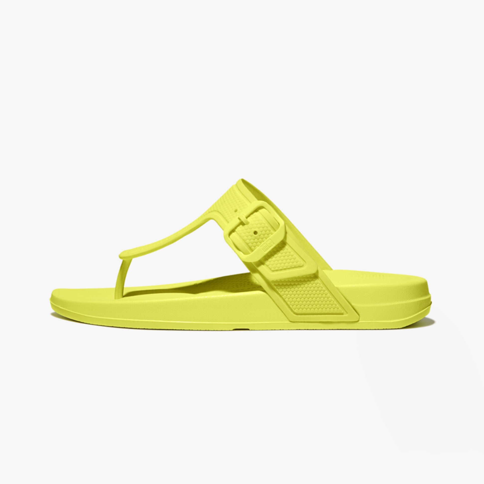 FitFlop iQUSHION ADJUSTABLE Womens Buckle Flip-Flops Electric Yellow