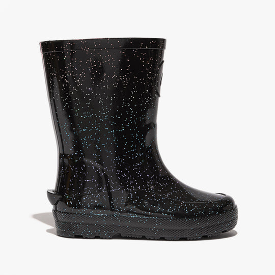 FitFlop WONDERWELLY Kids Rain Boots Black Glitter