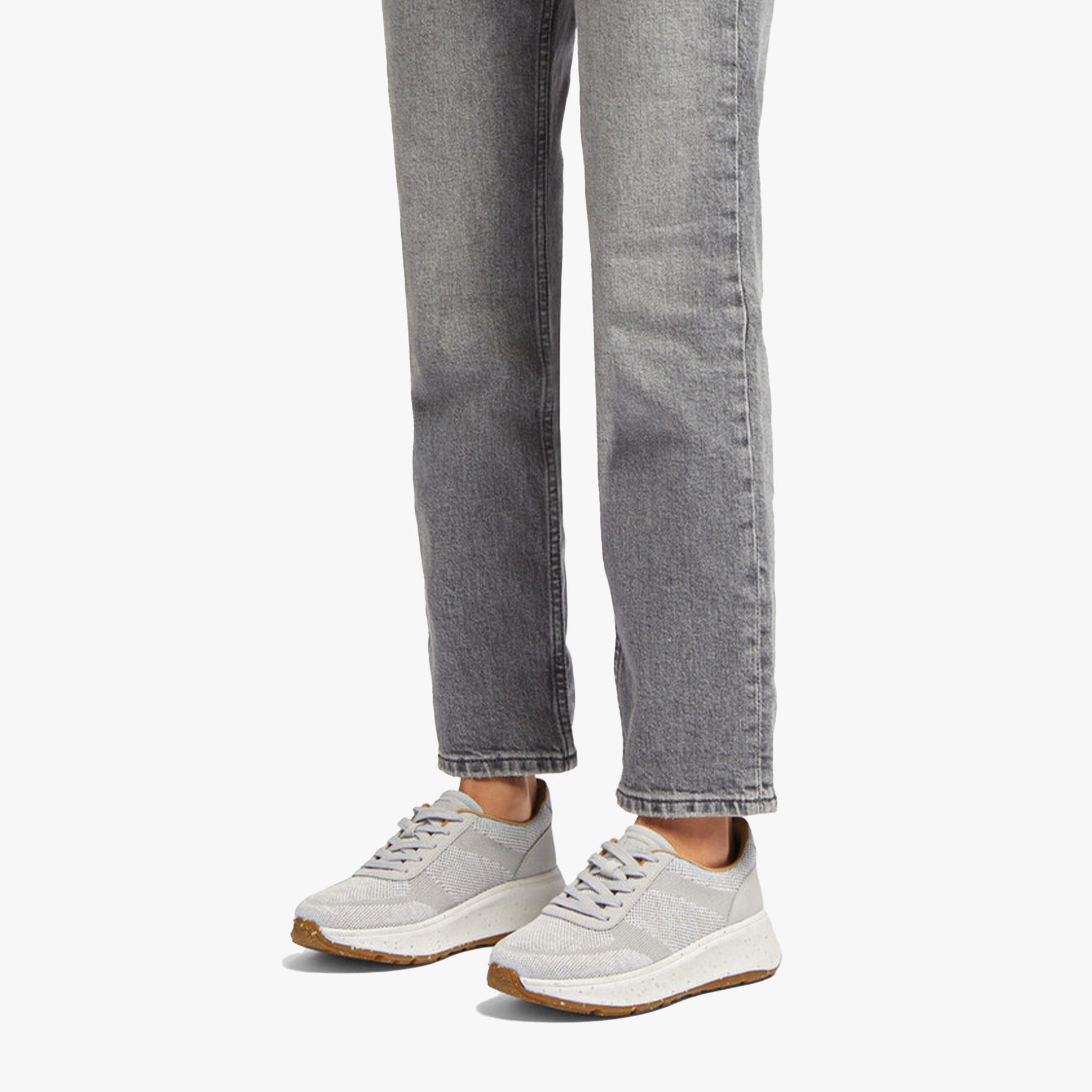 FitFlop F-MODE e01 KNIT FLATFORM Womens Trainers Tiptoe Grey
