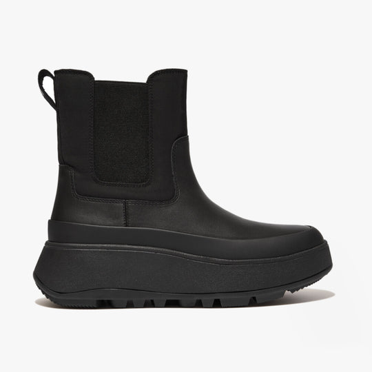 FitFlop F-MODE FLATFORM Womens Chelsea Boots All Black