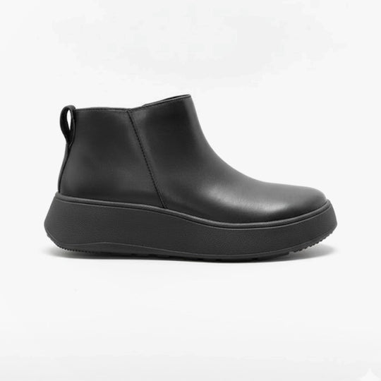 FitFlop F-MODE FLATFORM Womens Zip Ankle Boots All Black