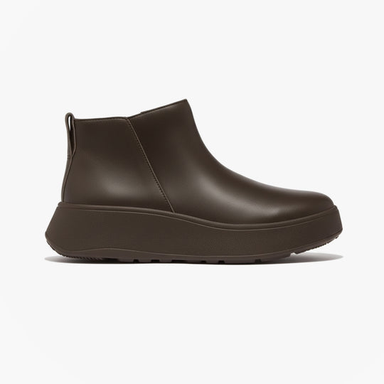 FitFlop F-MODE FLATFORM Womens Zip Ankle Boots Chocolate Brown