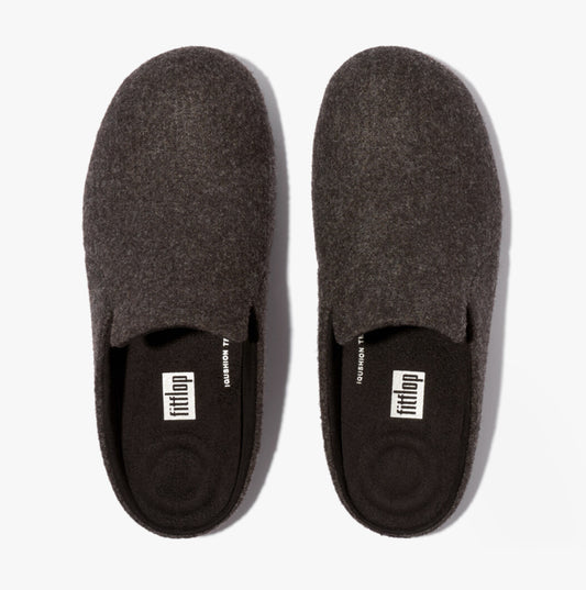 FitFlop CHRISSIE II HAUS e01 Womens Felt Slippers All Black
