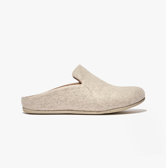 FitFlop CHRISSIE II HAUS e01 Womens Felt Slippers Ivory