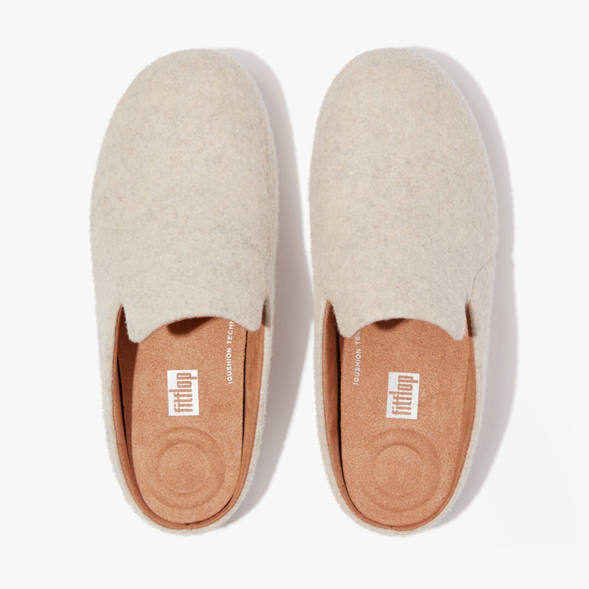 FitFlop CHRISSIE II HAUS e01 Womens Felt Slippers Ivory