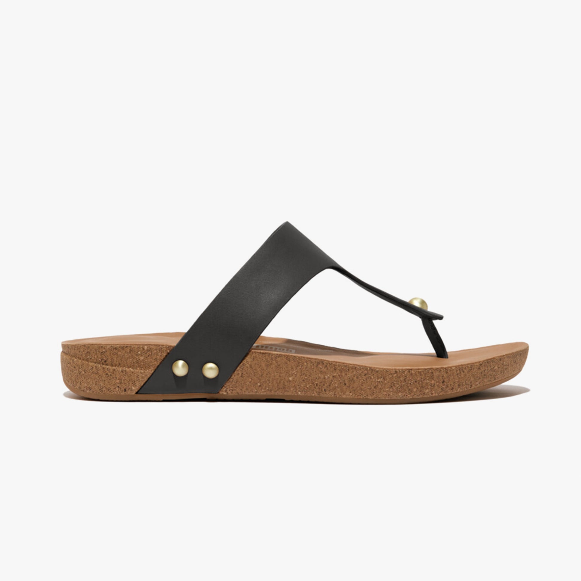FitFlop iQUSHION LEATHER Womens Toe Post Black