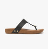 FitFlop iQUSHION LEATHER Womens Toe Post Black