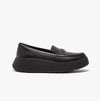F-MODE PADDED-DETAIL Womens Loafers All Black