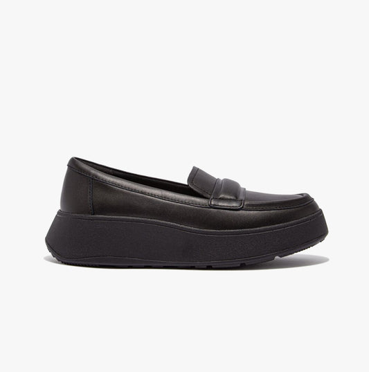 F-MODE PADDED-DETAIL Womens Loafers All Black